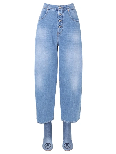 Shop Mm6 Maison Margiela Boyfriend Jeans In Blu