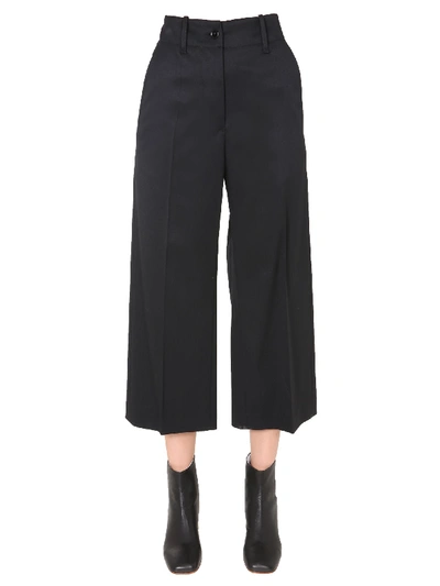 Shop Mm6 Maison Margiela Cropped Trousers In Nero