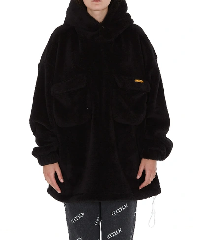 Shop Goodboy Faux Fur Hoodie In Black