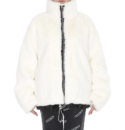 Shop Goodboy Big Logo Faux Fur Jacket In White