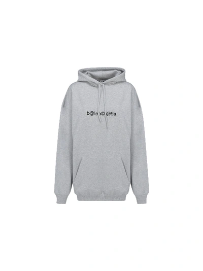 Shop Balenciaga Hoodie In Heather Grey/black