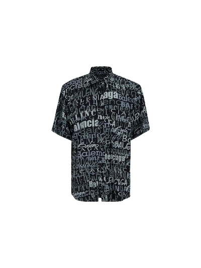 Shop Balenciaga Shirt In Black/grey