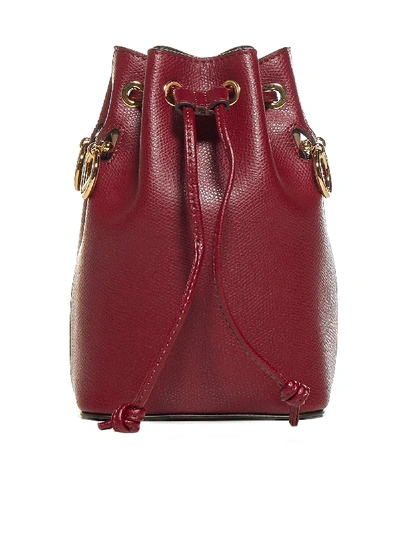 Shop Fendi Mon Tresor Mini Leather Bucket Bag In Barolo + Os