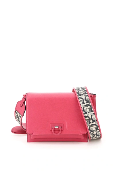 Shop Ferragamo Trifolio Small Shoulder Bag In Phoenix Pink (fuchsia)