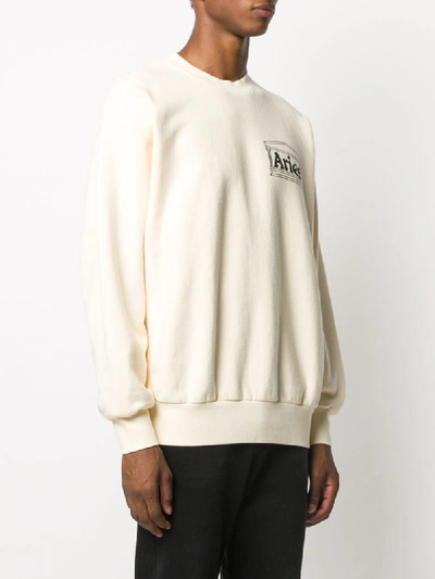 Shop Aries Premium Temple Cotton Sweatshirt In Neutrals