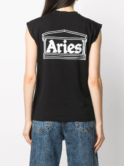 Shop Aries Logo Print Tank Top In Black