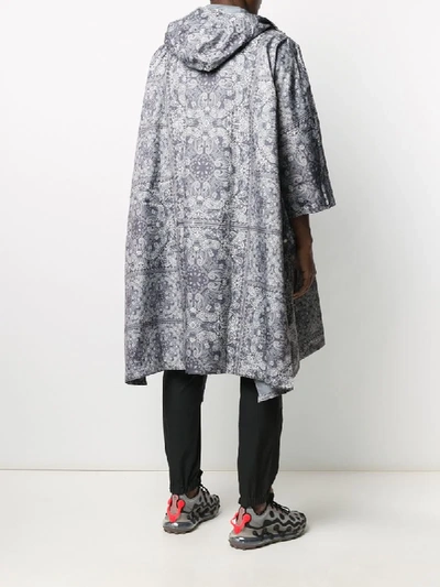 Shop White Mountaineering Bandana Print Raincoat In Grey