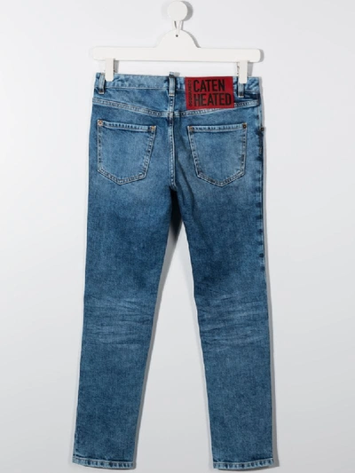 Shop Dsquared2 Teen Straight-leg Jeans In Blue