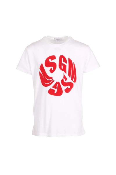 Shop Msgm Tshirt In Bianco