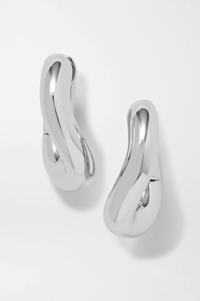 Shop Balenciaga Loop Silver-tone Earrings