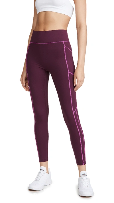 Shop All Access Center Stage Pocket Leggings In Mulberry