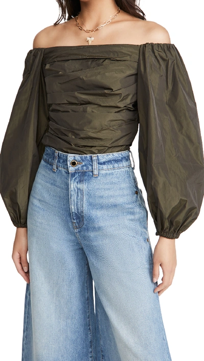 Shop Stine Goya Jesy Blouse In Seaweed Green