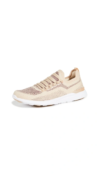 Shop Apl Athletic Propulsion Labs Techloom Breeze Sneakers In Champagne/burgundy/white