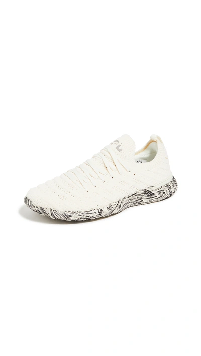Shop Apl Athletic Propulsion Labs Techloom Wave Sneakers In Pristine/silver Travertine/mar