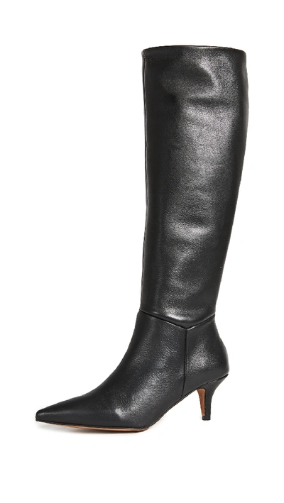 Shop Souliers Martinez Elena Leather 60mm Boots In Black