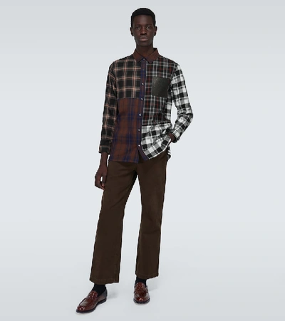 Shop Loewe Checked Colorblocked Shirt In Multicoloured