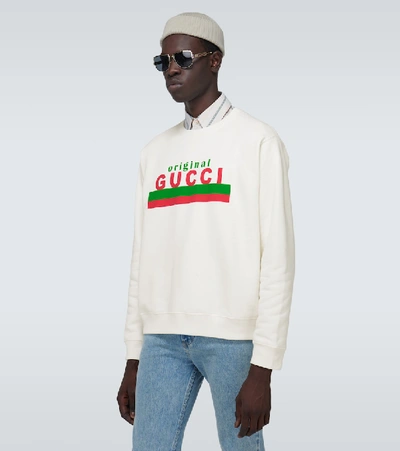 Shop Gucci Cotton Sweatshirt In White