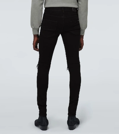 Shop Amiri Quilted Leather Animation Jeans In Black