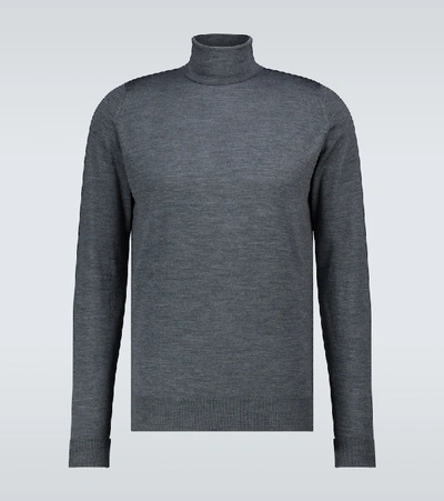 Shop John Smedley Richards Wool Turtleneck Sweater In Grey
