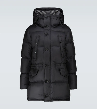 Shop Burberry Lockwood Longline Puffer Jacket In Black