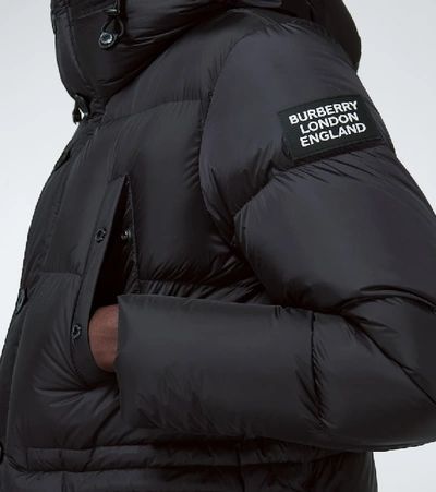 Shop Burberry Lockwood Longline Puffer Jacket In Black