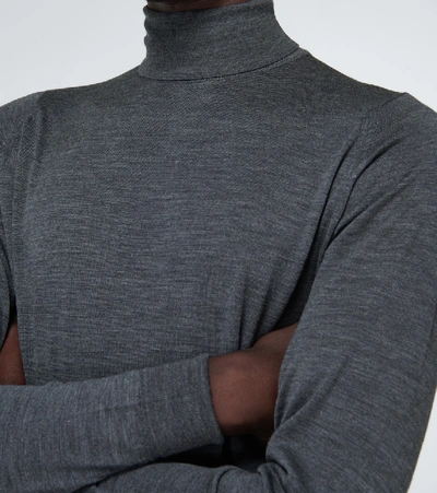 Shop John Smedley Richards Wool Turtleneck Sweater In Grey