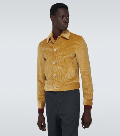 Shop Marni Corduroy Short Jacket In Yellow