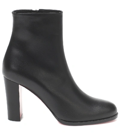 Shop Christian Louboutin Adox 85 Leather Ankle Boots In Black