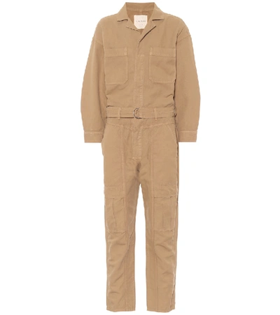 Shop Citizens Of Humanity Willa Cotton And Linen Twill Jumpsuit In Beige