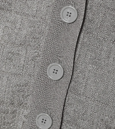 Shop Fendi Cotton-blend Cardigan In Grey