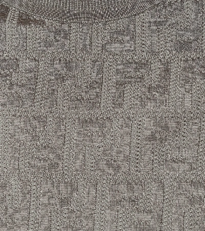 Shop Fendi Cotton-blend Knit Sweater In Grey