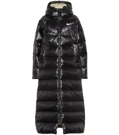 Shop Nike Quilted Down Coat In Black