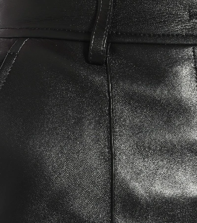 Shop Gucci High-rise Flared Leather Pants In Black