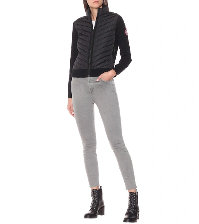 Canada Goose Hybridge Paneled Wool And Quilted Shell Down Jacket In Black