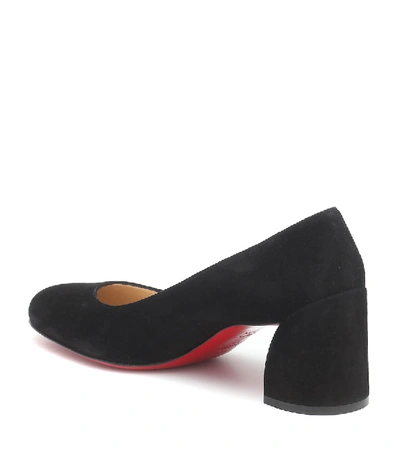 Shop Christian Louboutin Miss Sab 55 Suede Pumps In Black