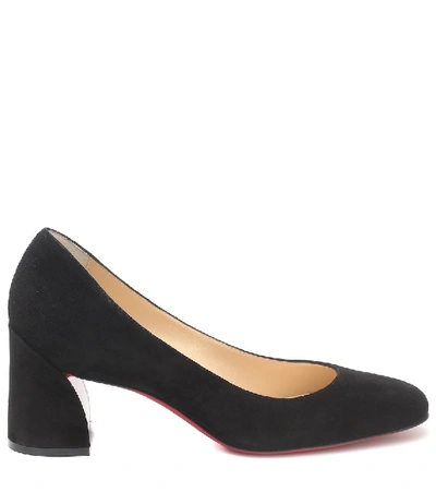 Shop Christian Louboutin Miss Sab 55 Suede Pumps In Black