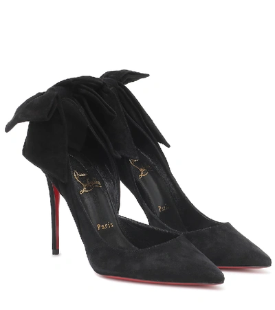 Shop Christian Louboutin Rabakate 100 Suede Pumps In Black