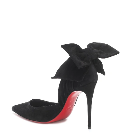 Shop Christian Louboutin Rabakate 100 Suede Pumps In Black