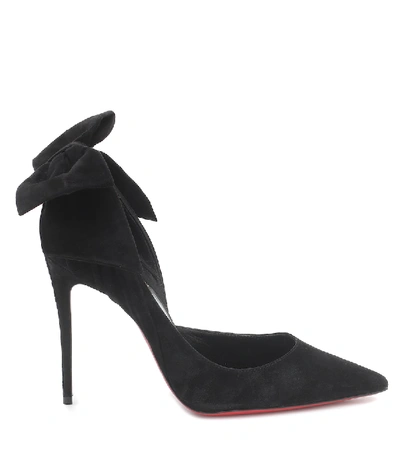 Shop Christian Louboutin Rabakate 100 Suede Pumps In Black