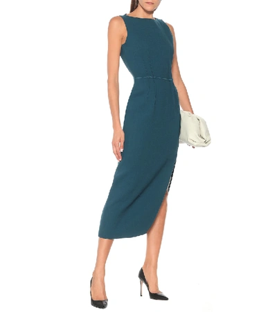 Shop Altuzarra Ethel Wool Midi Dress In Blue