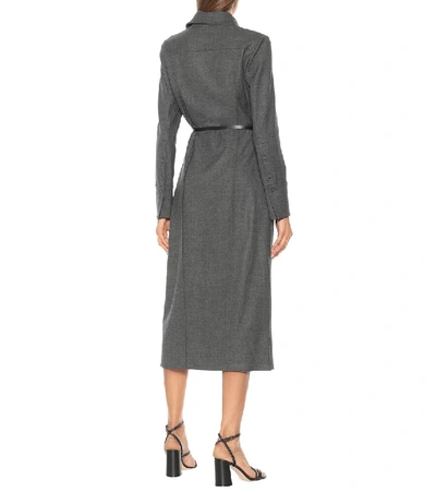 Shop Altuzarra Edith Belted Wool Shirt Dress In Grey