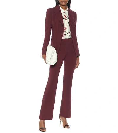 Shop Altuzarra Serge High-rise Flared Crêpe Pants In Purple