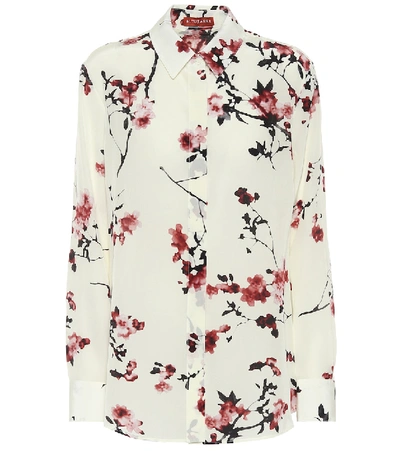 Shop Altuzarra Chika Floral Silk Blouse In White