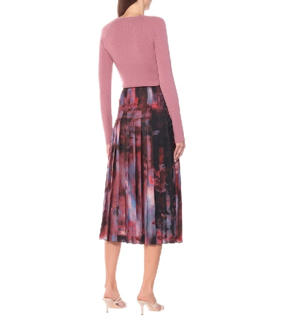 Shop Altuzarra Bennie Printed Pleated Midi Skirt In Purple