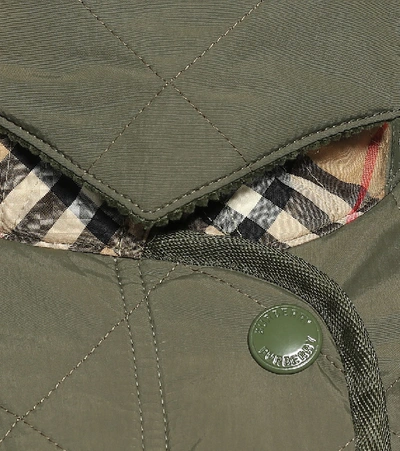 Shop Burberry Quilted Barn Jacket In Green