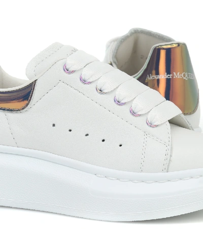 Shop Alexander Mcqueen Leather Sneakers In White