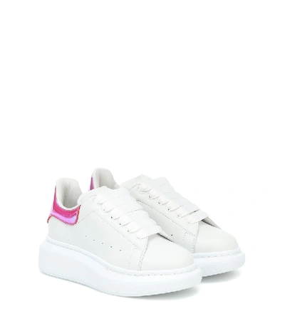 Shop Alexander Mcqueen Leather Sneakers In White