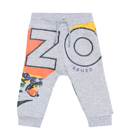 Shop Kenzo Baby Logo Trackpants In Grey