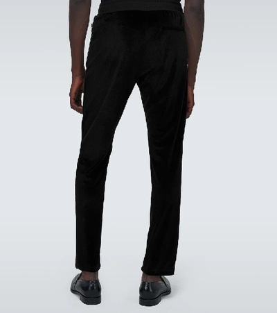 Shop Versace Velvet Sweatpants In Black