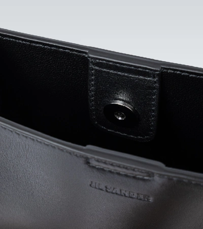 Shop Jil Sander Tangle Small Leather Shoulder Bag In Black
